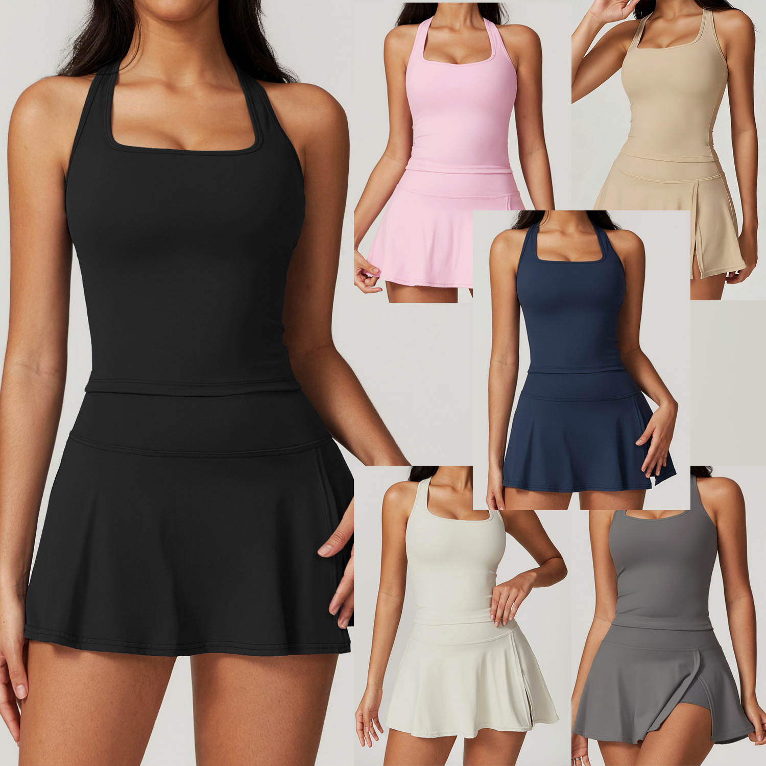Crop Top Crochet - Ensemble 2 pièces pour femmes :
