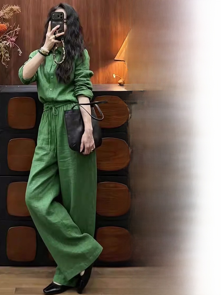Linen Pant Wide - Ensemble deux pièces chemise en lin
