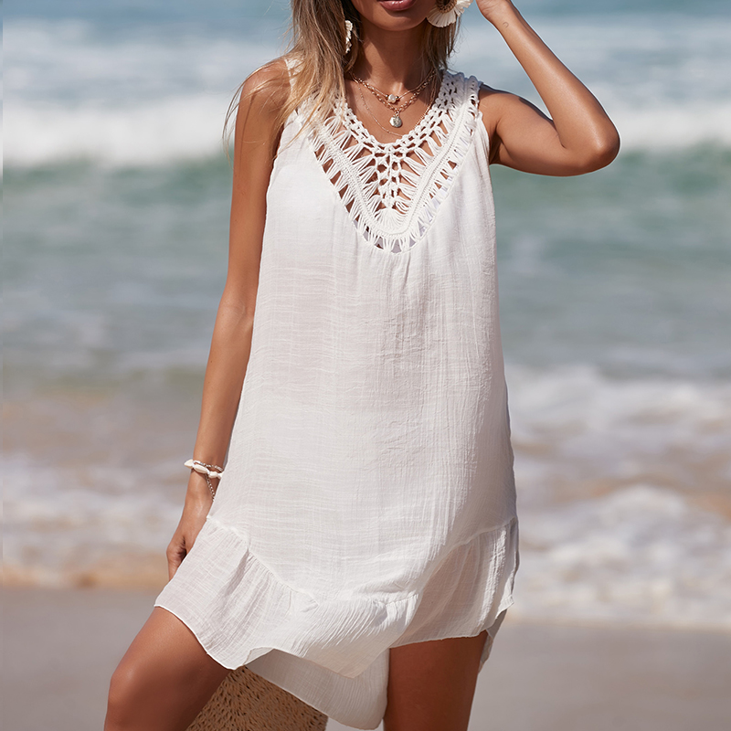 Robe courte ajourée pour femme - Cover Up Kaftan avis et prix