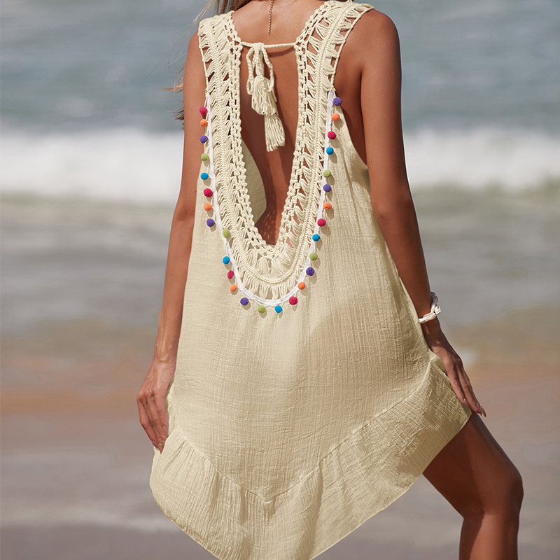 Robe courte ajourée pour femme - Cover Up Kaftan avis et prix