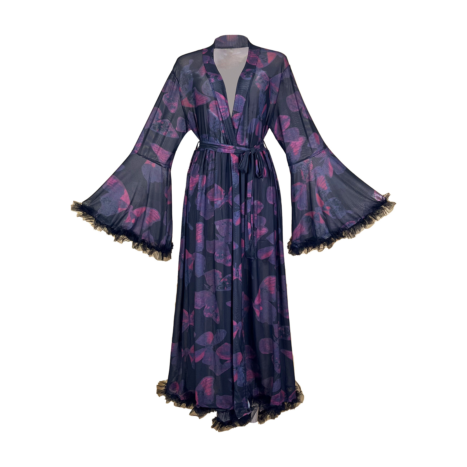 Peignoir d'été en maille trans - Kimono Sheer Floral avis et prix