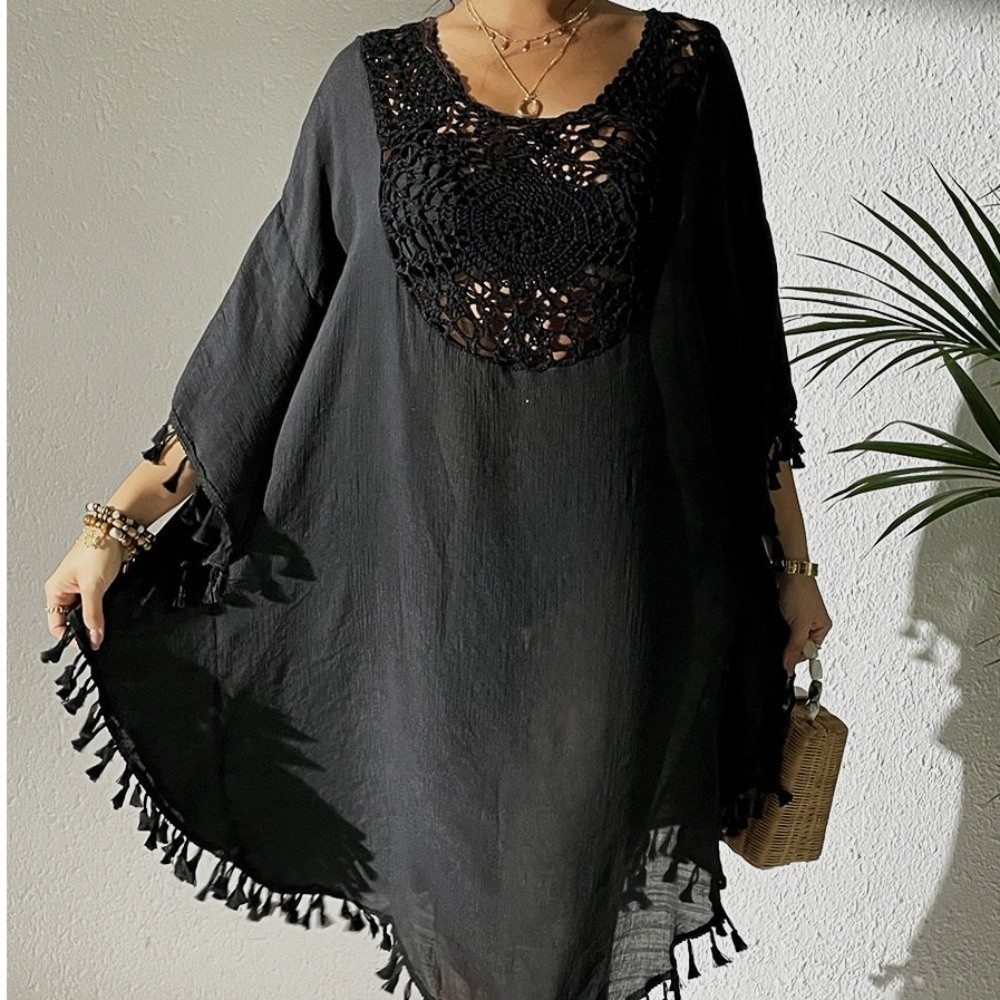 Robe de plage ample à col carr - Cover Up Kaftan avis et prix