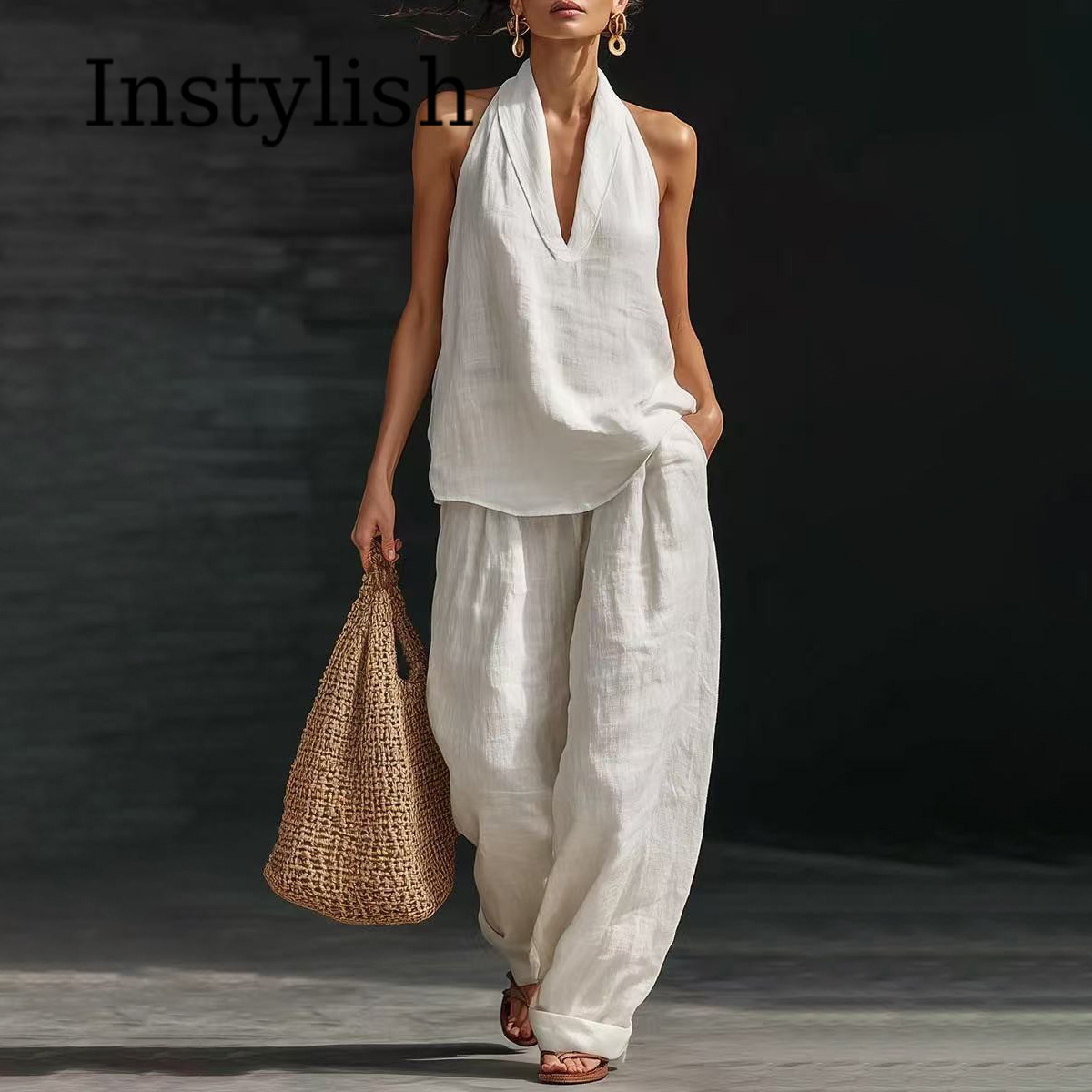 Ensemble décontracté d'été 2 p - Linen Pant Wide avis et prix