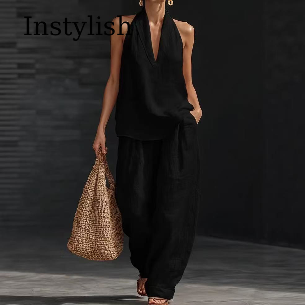 Ensemble décontracté d'été 2 p - Linen Pant Wide avis et prix