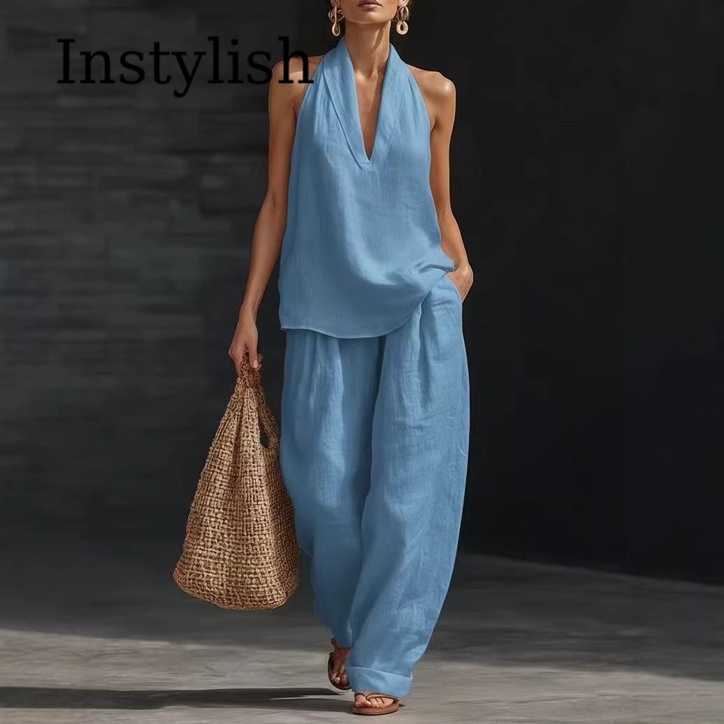 Ensemble décontracté d'été 2 p - Linen Pant Wide avis et prix