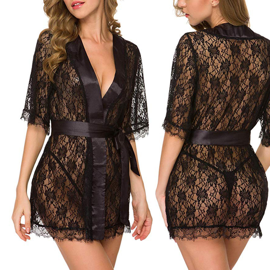 Chemise de nuit en dentelle fl - Kimono Sheer Floral avis et prix
